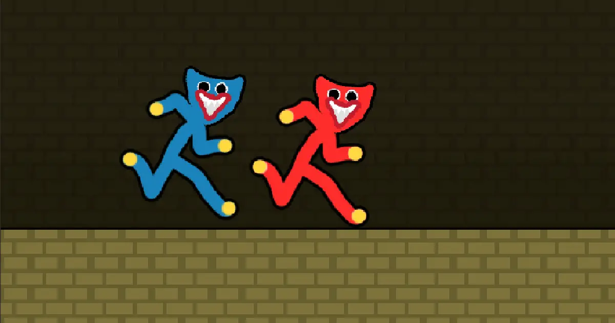 Red and Blue Stickman Huggy